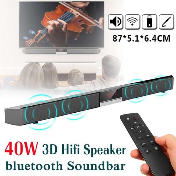 

sr100 led display tv sound bar wired and wireless bluetooth home surround soundbar for pc theater speaker wall-mounted subwoofer