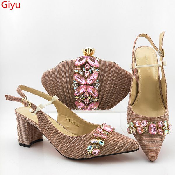 

doershow new ladies italian shoes and bag set pink african shoes and matching bags italian nigerian bag ses1-46, Black