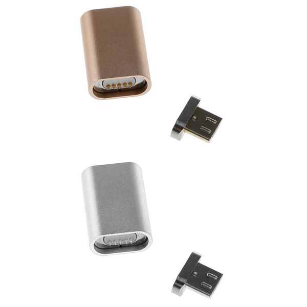 

2pieces micro usb magnetic зарядное устройство адаптер для android телефона pc gold + silver