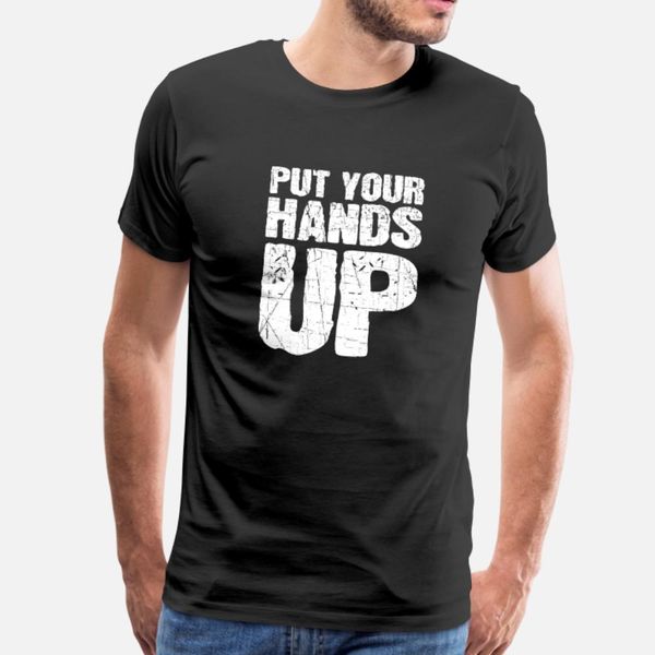 

put your hands up music festival techno party gift t shirt men custom cotton o-neck gift new style summer unique shirt
