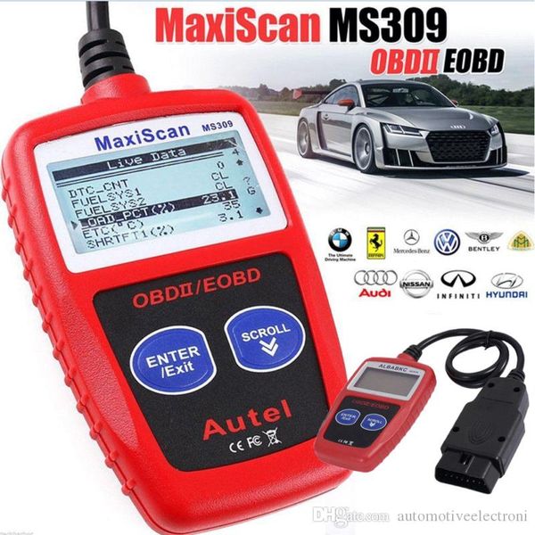 MS309 OBD2 сканер кода Считыватель автомобилей MS 309 автоматический диагностический OBD 2 автомобиля диагностический код двигателя Считыватель Лучше Тогда ELM327 OBD