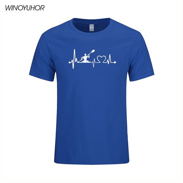 

новый летний стиль футболки мужчины heartbeat гребли смешные печать хлопок tops casual короткий рукав мальчика streetwear брендовой одежды