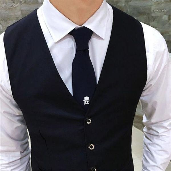 

slim vest sleeveless fashion solid color mens outerwear male clothing men business suit, Black;white
