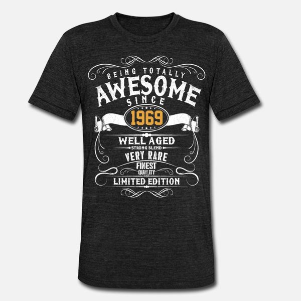 

awesome since 1969 50th birthday funny gift t shirt men knitted tee shirt s-3xl clothing anti-wrinkle basic spring autumn kawaii shirt, White;black