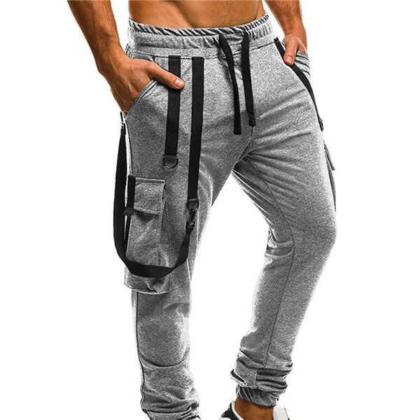 

men's pants fashion 2021 multi pocket men hip hop harem joggers drawstring male trousers mens solid sweatpants black 3xl