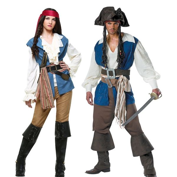 

men's and women's couples pirate costumes pirate costumes halloween men's games halloween costume role playing, Black;red