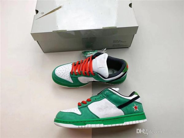 

2020 released authentic sb dunk pro low heineken classic green black white red mens skateboard shoes outdoor sneakers 304292-302