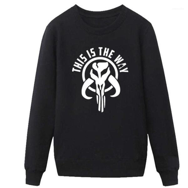 

sleeve male tshirts men hoodies sweatshirt tv show the mandalorian way designer printed mens spring autumn long, Black