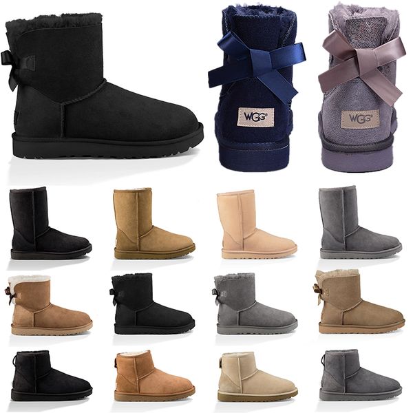 

women snow boots fashion winter boot classic ankle short ladies girls womens shoes triple black chestnut navy blue