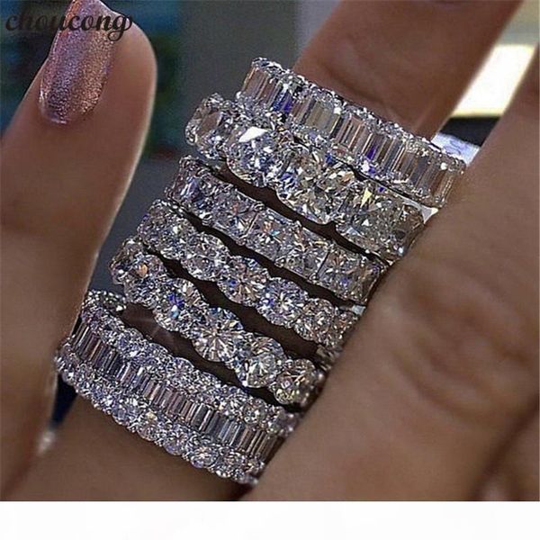 

choucong handmade finger ring 925 sterling silver diamond engagement wedding band rings for women men jewelry, Slivery;golden