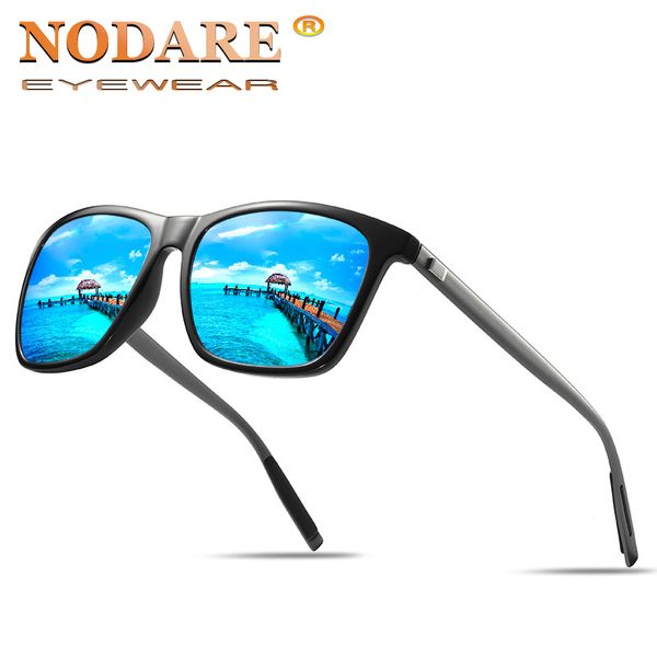 

nodare polarized men sunglasses brand designer retro square sun glasses accessories driving goggles, White;black