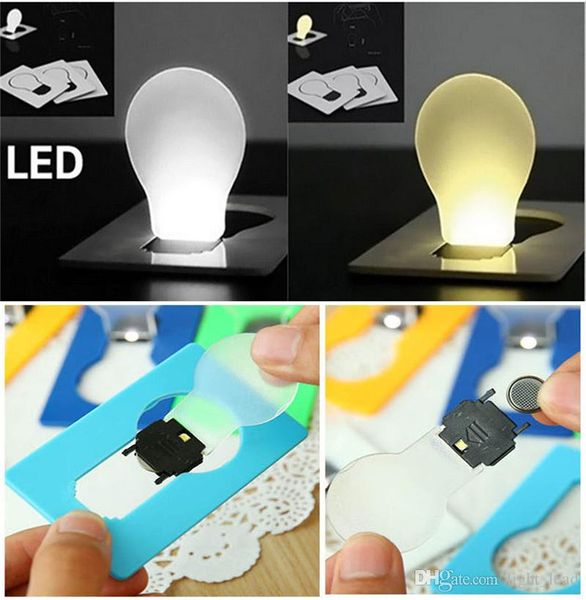 Cartão LED Luz de bolso novidade lâmpada Cartão de Crédito LED portátil colocar luz Mini Light In Bolsa Carteira portátil de emergência