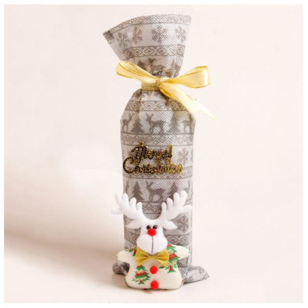 

new santa claus red wine bag christmas decoration wine bottle set christmas day atmosphere setting supplies