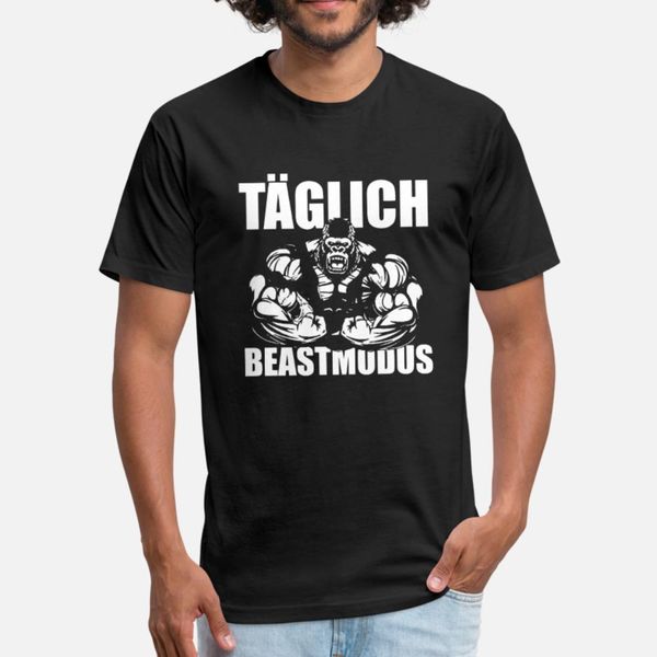 

tÃ¤glich beastmodus t shirt men knitted 100% cotton crew neck fit sunlight basic spring normal shirt