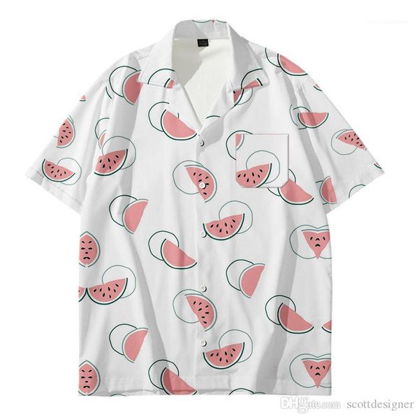 

designer shirts short sleeve crew neck mens casual 3d print males tees fruit print mens, White;black