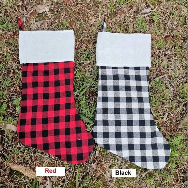 

red plaid christmas stocking cotton buffalo flannel black christmas stockings christmas decorations poly sublimation blanks santa stockings