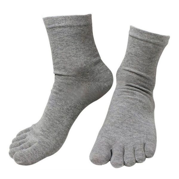 

10 pairs/ lot fashion spring winter style meias men women's socks five finger cotton polyester breath toe sock 6 colors, Black;white
