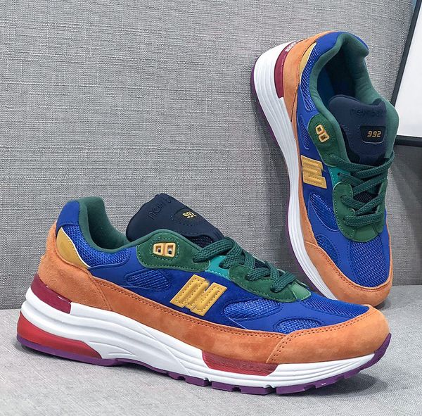 

992 pigskin 36-46 classic retro limited edition old slipper sandal designer women sneakers platform shoes men basketball outdoor chaussures, Black