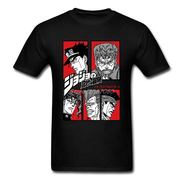 

jojoo's bizarre adventure t shirt plus size custom short sleeve tshirt men new cool o-neck cotton jjba t shirts for boys