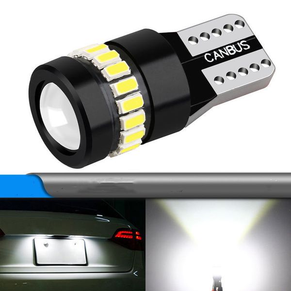 

2pcs t10 cold white 18smd 3014 instrument car led profiler light 3030 license plate lamp bulbs dc 12v 1.5w auto width light