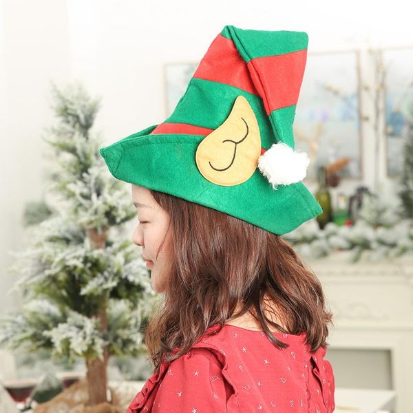 

christmas hat decoration green delicate nonwoven 38x28cm elf cap children's christmas gifts 2020 new year decoration