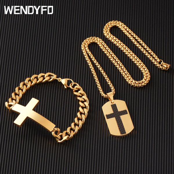 

новая мода из нержавеющей стали собаки tag креста ожерелья для мужчин золотого цвета hip hop распятие ожерелья религиозных мужские ювелирных, Silver