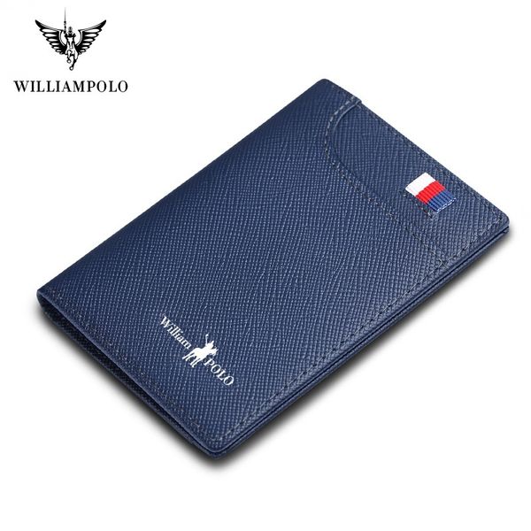 

williampolo мужского тонкого бумажника кредитной карты держатель кошелек мини двойной сверхтонкий multi ca ca слоты полное зерно кожаного бу, Silver