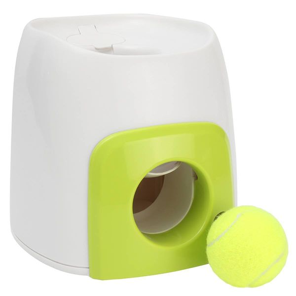 

fetch n treat dog interactive toys cat pet tennis ball automatic dispenser play training toys pet funny reward launcher trainer y200330