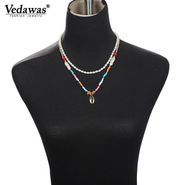 

vedawas bohemia trendy luxury irregular pearl elegant pendant necklace for woment statement lovely clavicle choker party jewelry, Silver