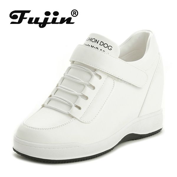 

2020 spring women's shoes new flat high heel casual female student hook and loop shoes, Black