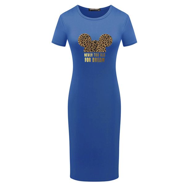 

womens dress fashion mouse pattern dresses 2020 summer new leopard printing t shirts wholesale diy clothes bodycon 5 colors1, White;black