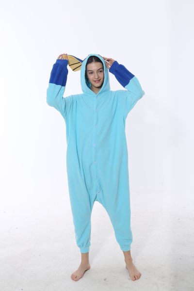 

mascot autumn and winter models plus velvet cartoon animal one-piece pajamas color men and women couple version home service, Red;yellow