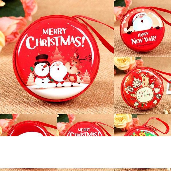 

Merry Christmas Purse Case box multi pattern Red Santa Clause Candy Box Kids Gift Pouch christmas tree pendent decorations