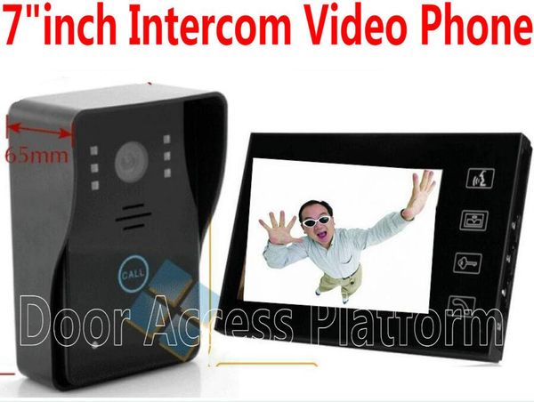 

doorbells open 7"inch tft lcd color screen video door phone intercom ring,door bell access control system,touchable