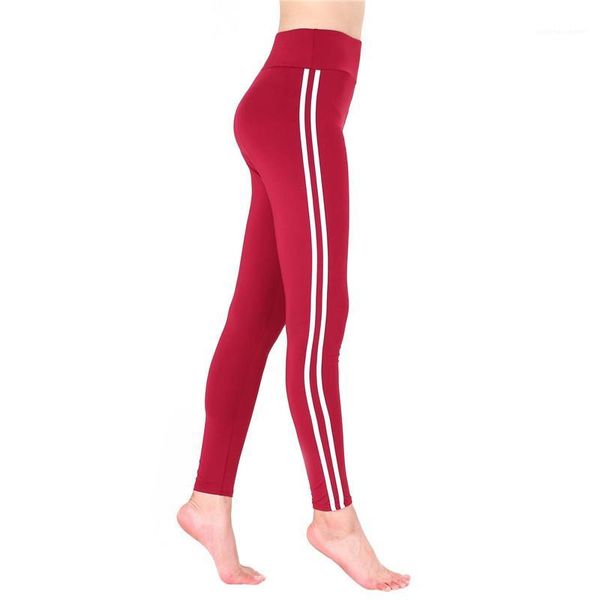 

skinny ladies fashion pants designer striped womens leggings sports capris high waist active yoga trousers sexy, Black