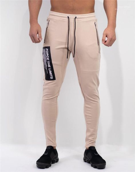 

skinny solid color clothing fashion full length casual streetwear sport apparel mens autumn print designer pants teenager, Black