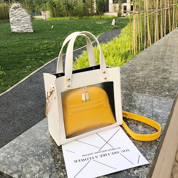 

bag for women brand original design style joker handbag 2020 casual transparent bag shoulder slung square