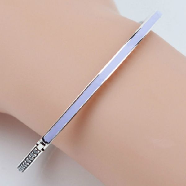 

100% sterling silver bracelet 925 dorapang epoxy cz clear purple crystal bracelet pendant charm bead fits diy wholesale manufacturers gift, White