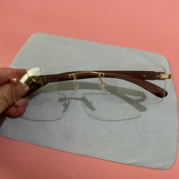 

evove rimless eyeglasses frames male gold glasses men women fashion eyewear spectacles for reading/myopia lens ultralight, Black