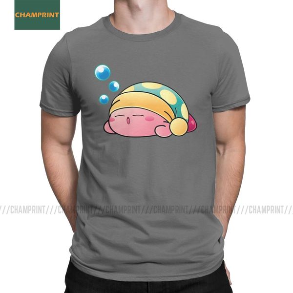 

мужская спящий кирби t shirts игры cute star geek pink чистый хлопок одежда креативный с коротким рукавом tee день рождения подарочные футбо