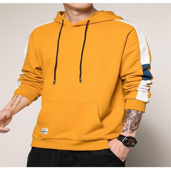 

patchwork clothes male clothing designer mens sweatshirts long sleeve contrast color hoodies casual pullover o neck, Black