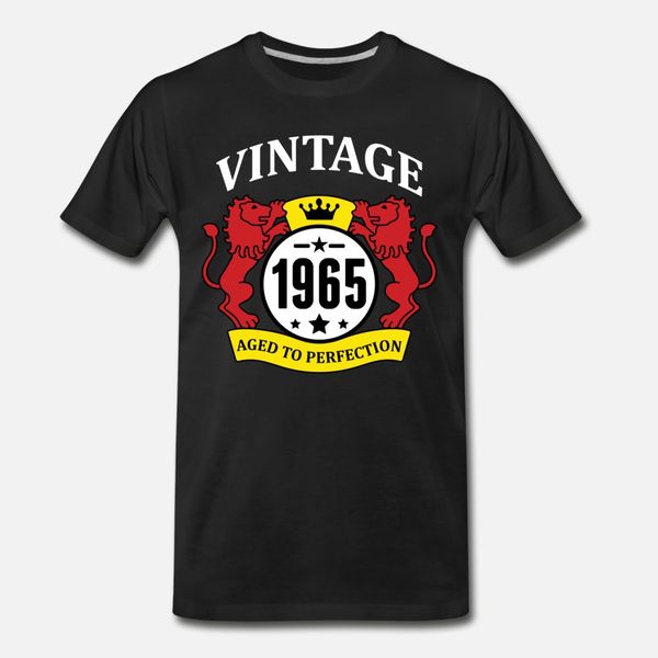 

vintage 1965 aged to perfection t shirt men create tee shirt s-xxxl natural graphic funny summer style vintage shirt