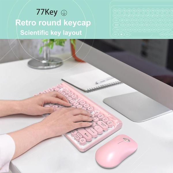 

2.4g office ergonomic gaming abs waterproof keyboard mouse set ultra thin usb multimedia buttons portable punk key wireless