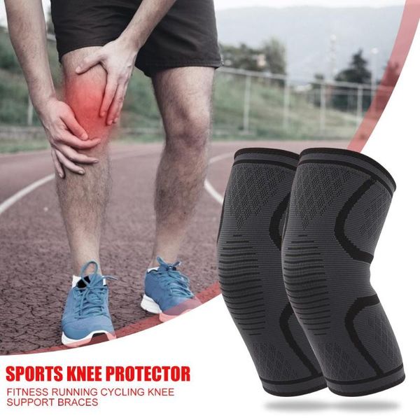 

горячие колодки продажа колено износостойкие сплошной цвет 2pcs упругие спорт коленного бандажа сжатия pad рукав для фитнес running, Black;gray
