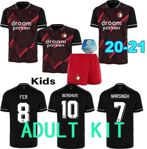 

new20 21 feyenoord soccer jersey kokcu berghuis fer camiseta de futbol jorgensen camiseta de fÃºtbol 2020 2021 senesi men kids football shirt, Black;yellow