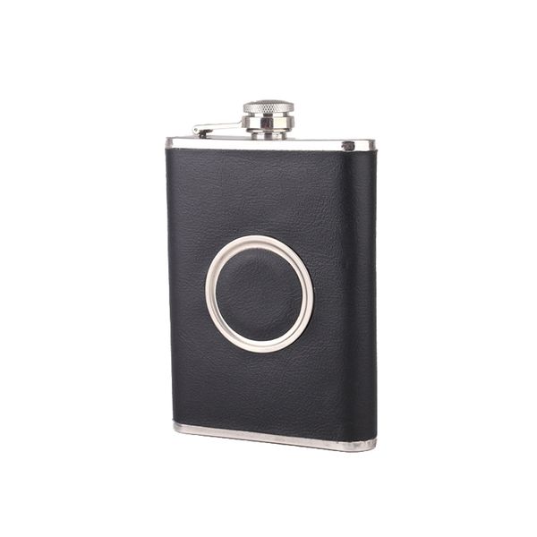 

8 oz travel hip flask with sglass collapsible stainless steel camping hiking