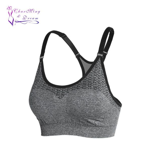 

gym clothing charming&dream 5 colors professional shockproof sports mesh fitness women yoga for boxing movement sport bra, White;black