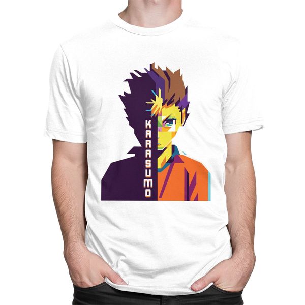 

personality haikyuu shirts men short sleeve soft cotton t-shirt crew neck graphic hinata shouyou tshirt anime manga tee