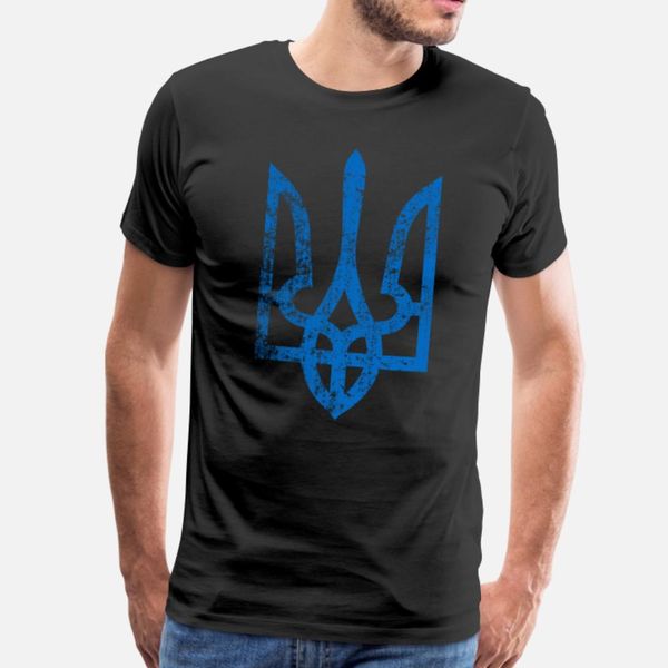 

distressed ukraine blue t shirt men designs 100% cotton s-xxxl letter crazy funny summer style slim shirt