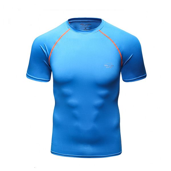 

outdoor t-shirts fitness clothing men summer sports quick-drying shirt basketball training running tights short-sleeved t-shirt, Gray;blue